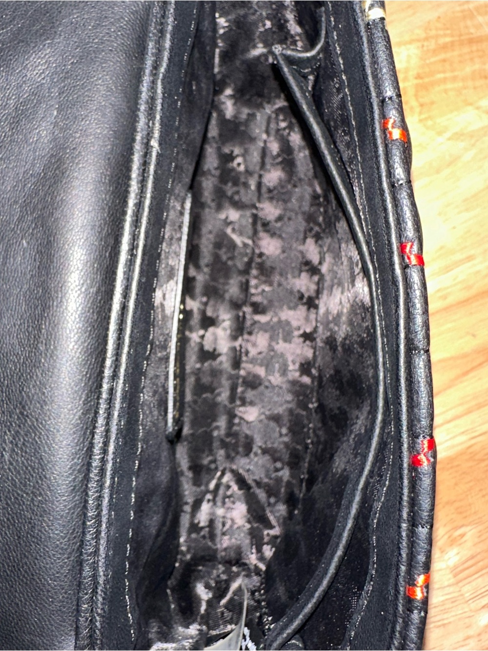 Karl Lagerfeld Black Quilted Crossbody Bag with Multicolor Stitching - Picture 12 of 16